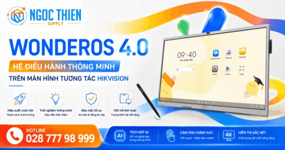 Hệ điều hành WonderOS 4.0 trên màn hình tương tác Hikvision