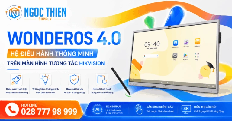 Hệ điều hành WonderOS 4.0 trên màn hình tương tác Hikvision