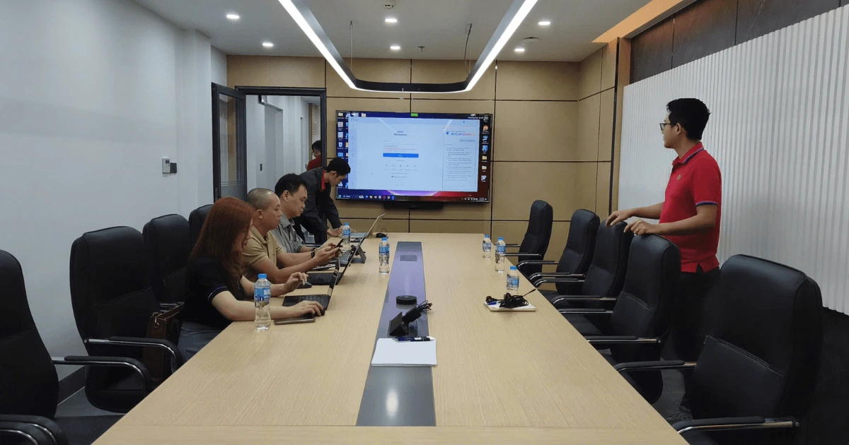 Hình ảnh lắp đặt phòng họp trực tuyến thực tế