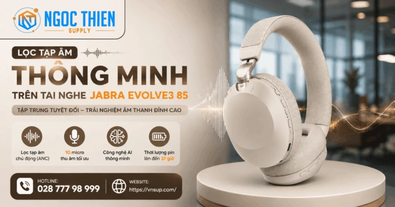 Lọc tạp âm trên tai nghe Jabra Evolve3 85