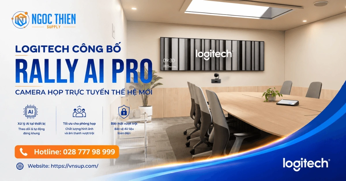 Logitech công bố camera Rally AI Pro họp trực tuyến