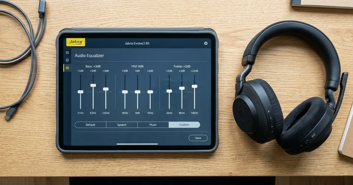 Tùy chỉnh cấu hình âm thanh Jabra Evolve3 85 trên phần mềm Jabra Direct