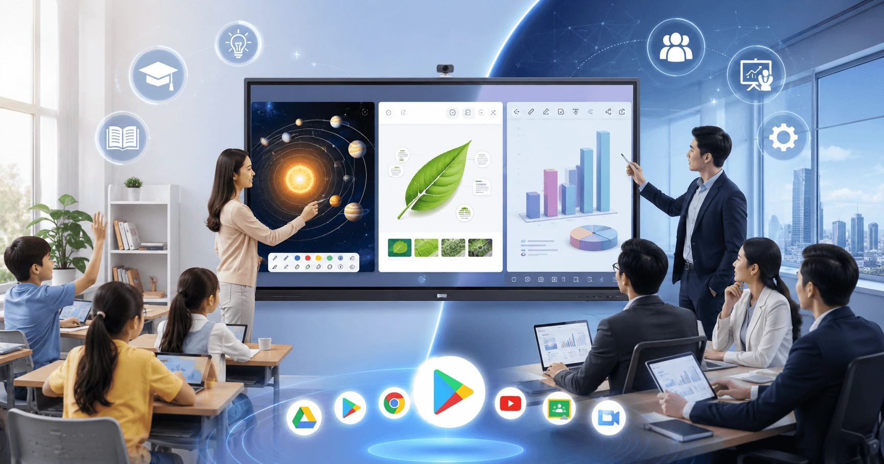 màn hình tương tác gg edla cho giáo dục và doanh nghiệp