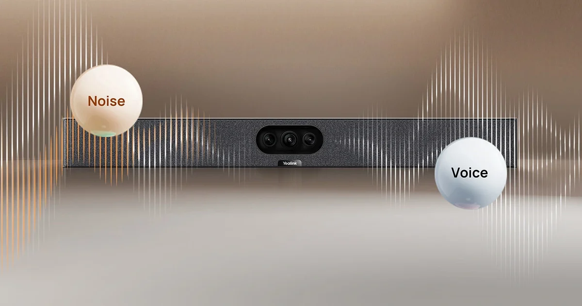 Hệ thống loa và mảng 8 micro AI của Yealink MeetingBar A25