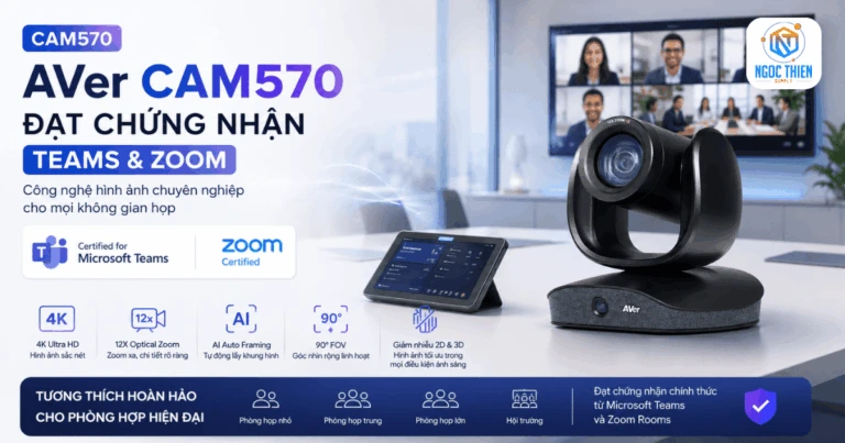 Camera AVer CAM570 đạt chứng nhận Teams và Zoom