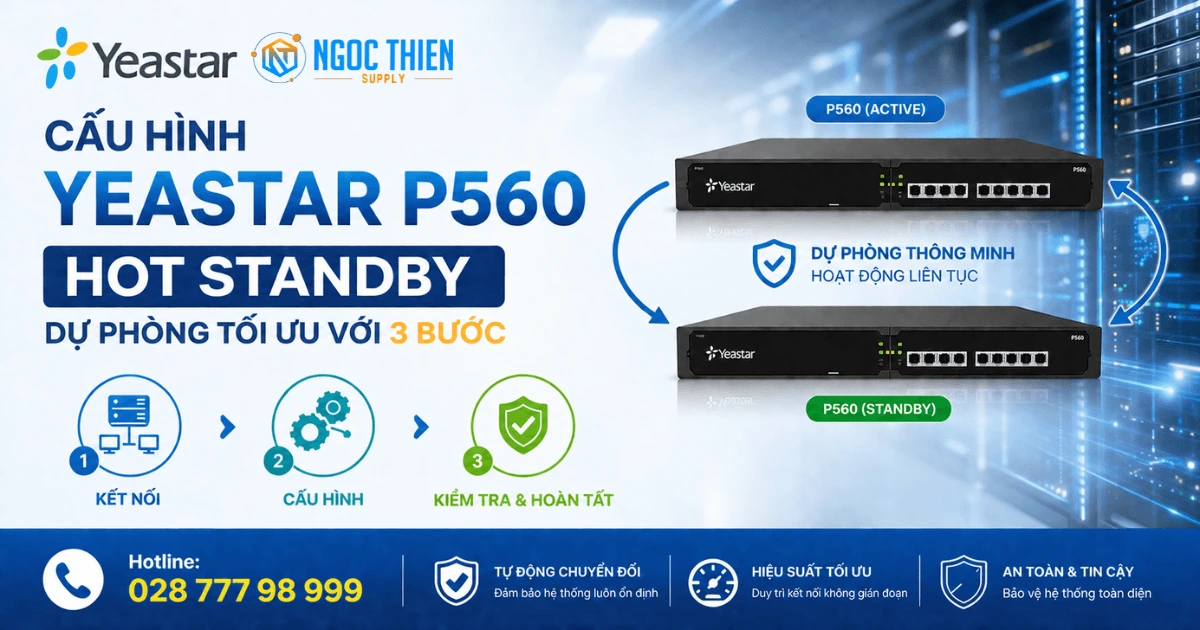Cấu hình Yeastar P560 Hot Standby dự phòng tối ưu với 3 bước