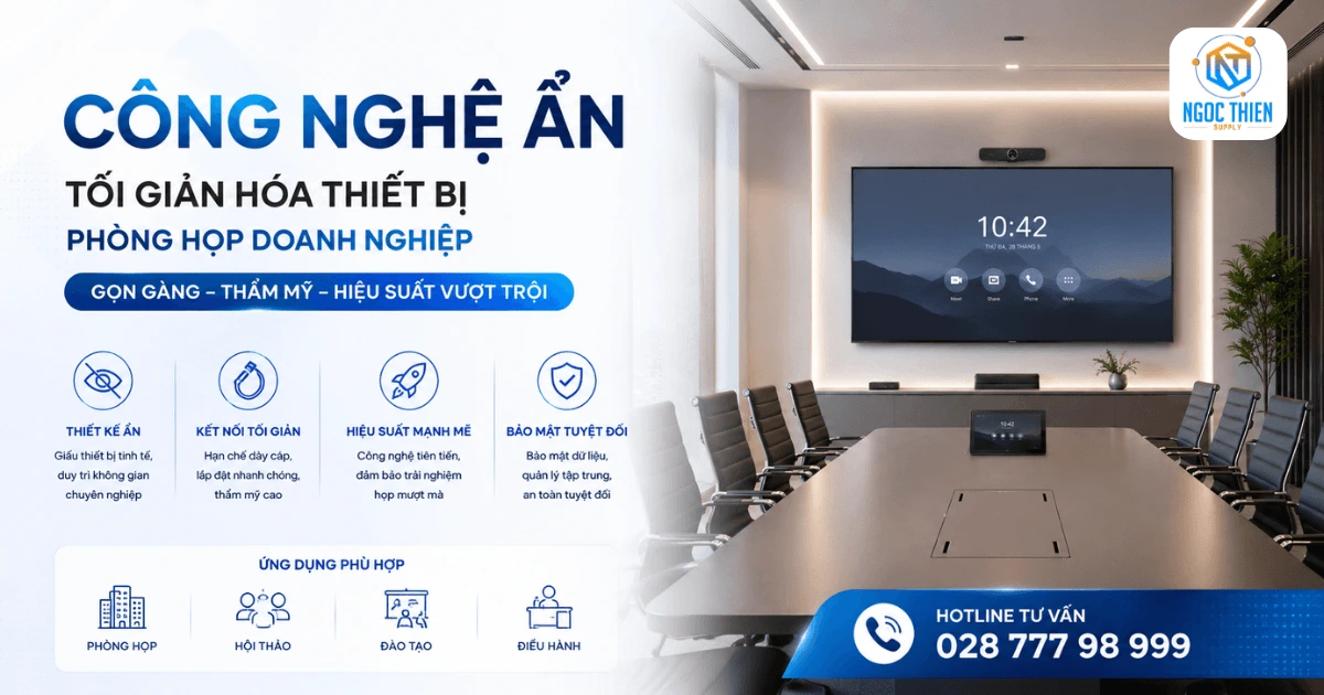 Công nghệ ẩn tối giản hóa thiết bị phòng họp doanh nghiệp