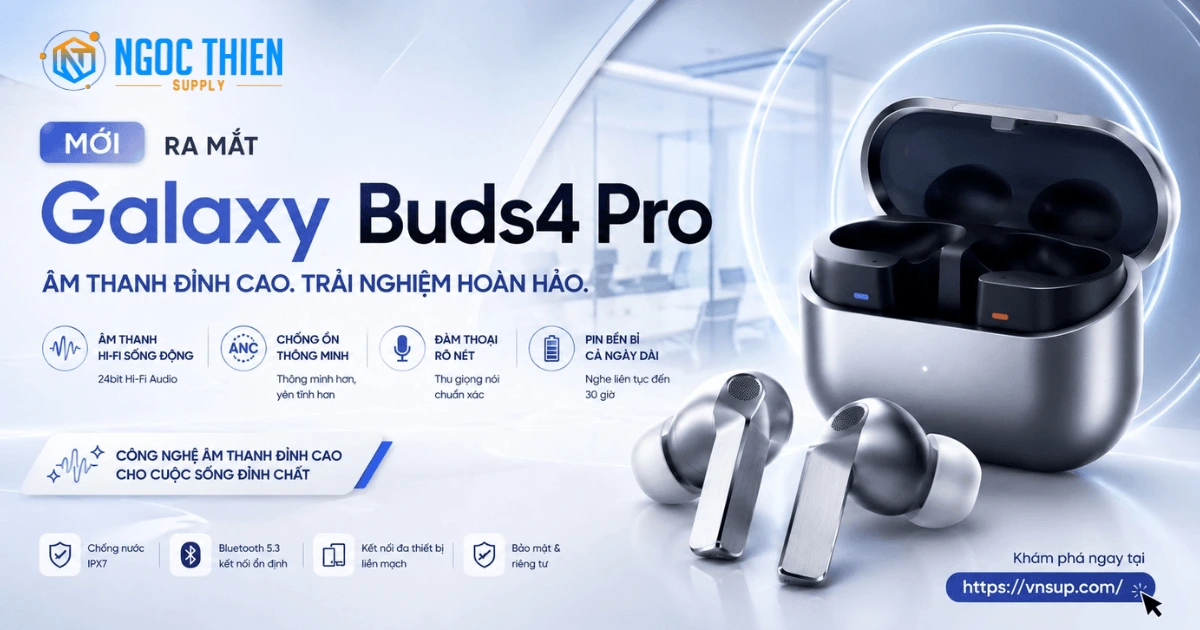 Đánh giá Galaxy Buds 4 Pro lọc tiếng ồn bằng AI