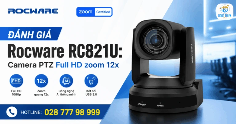 Đánh giá Rocware RC821U Camera PTZ Full HD zoom 12x AI giá tốt