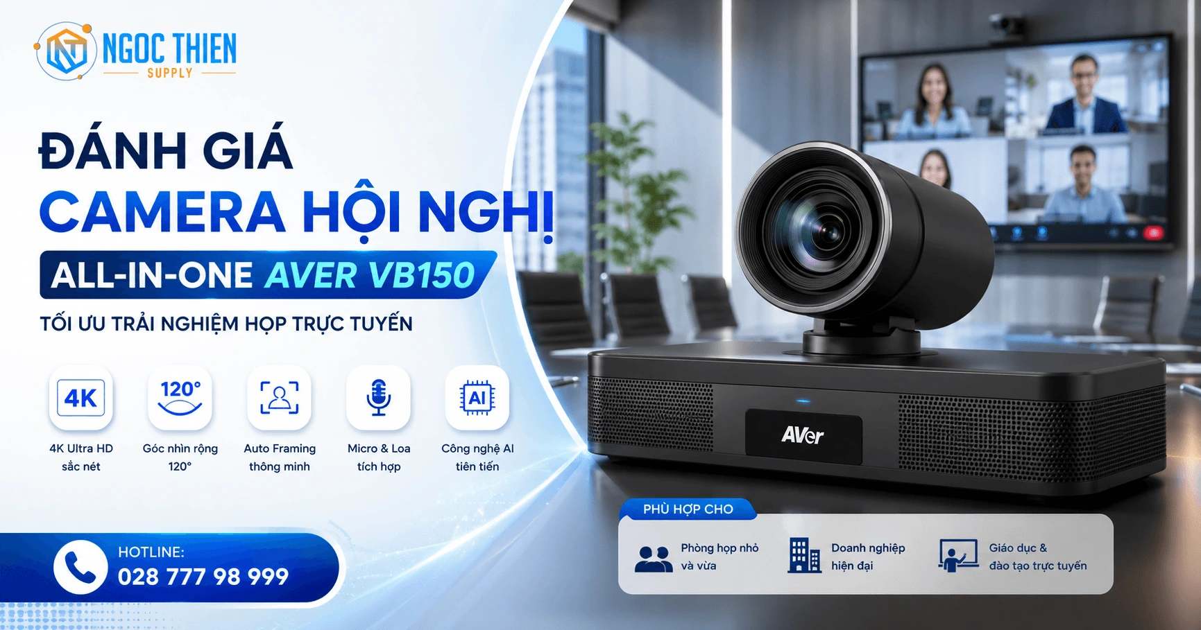 Đánh giá camera hội nghị All-in-One AVer VB150