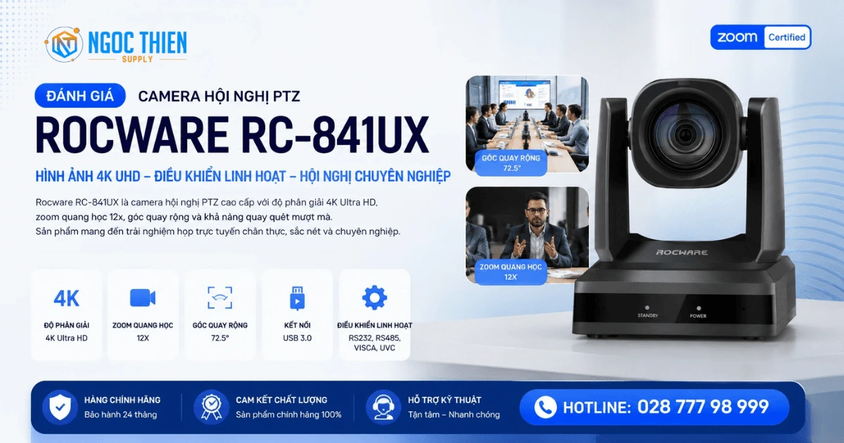 Đánh giá camera hội nghị PTZ Rocware RC-841UX
