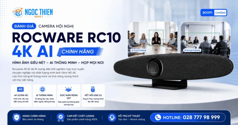 Đánh giá camera hội nghị Rocware RC10 4K AI