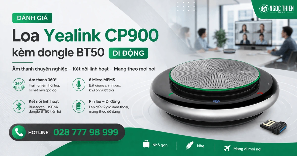 Đánh giá loa Yealink CP900 kèm dongle BT50 di động