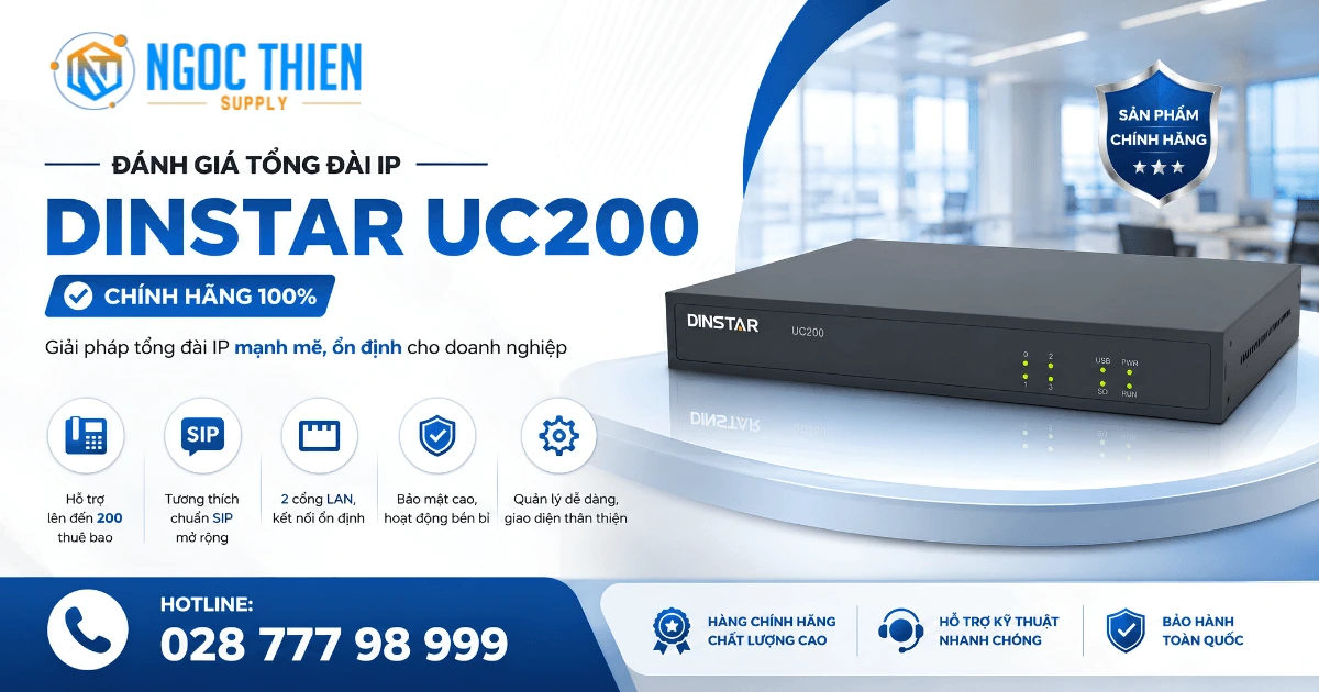 Đánh giá tổng đài IP Dinstar UC200 chính hãng