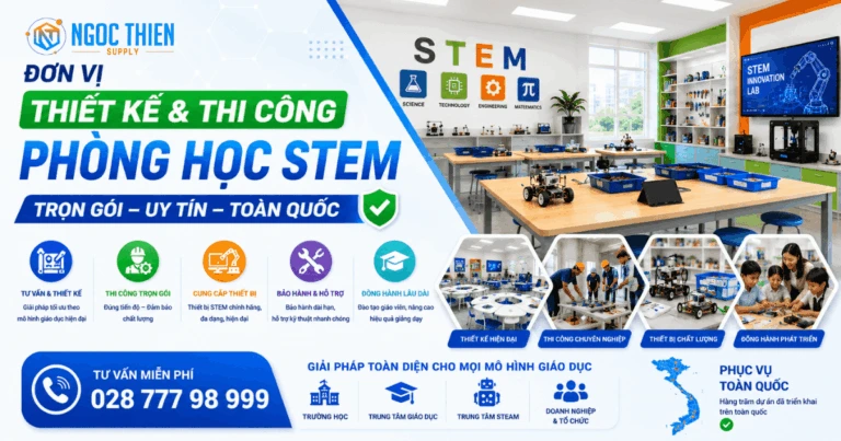 Đơn vị thiết kế thi công phòng học STEM trọn gói uy tín