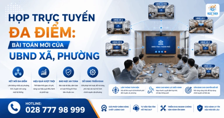 Họp trực tuyến đa điểm_ Bài toán mới của UBND xã, phường