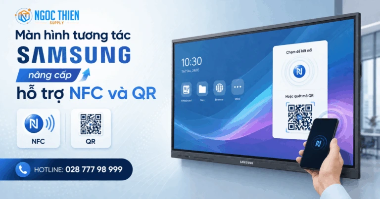 Màn hình tương tác Samsung nâng cấp hỗ trợ NFC và QR