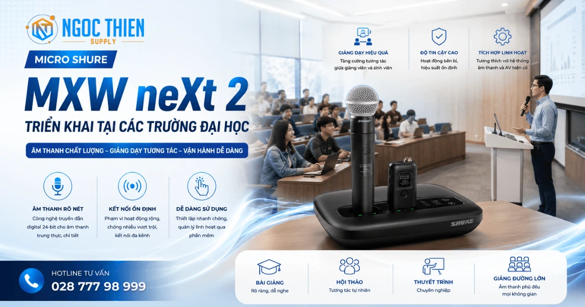 Micro Shure MXW neXt 2 triển khai tại các đại học