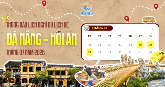 Ngọc Thiên thông báo lịch nghỉ du lịch hè 2026