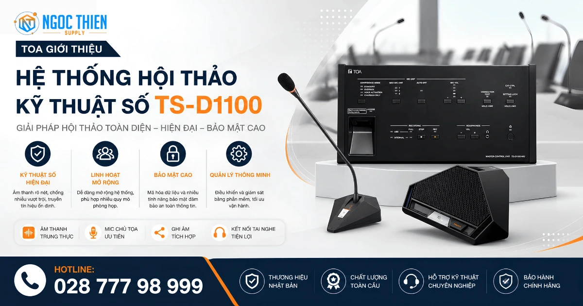 TOA giới thiệu hệ thống hội thảo kỹ thuật số TS-D1100 mới
