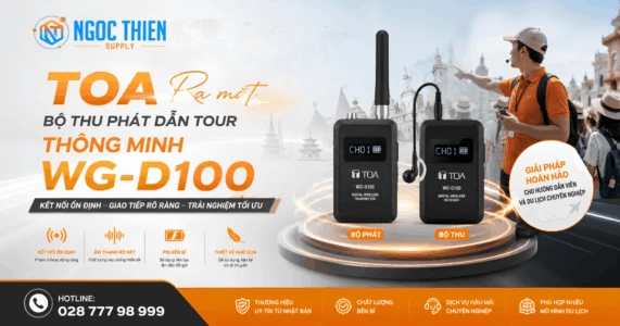 TOA ra mắt bộ thu phát dẫn tour thông minh WG-D100