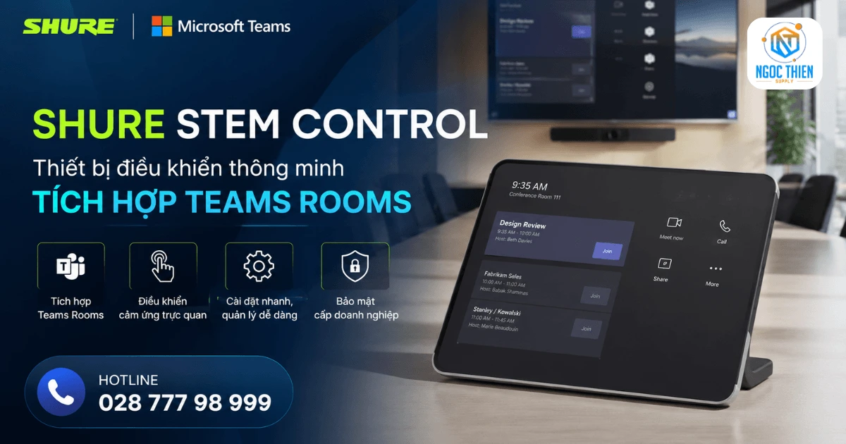 Thiết bị điều khiển Shure Stem Control tích hợp Teams Rooms