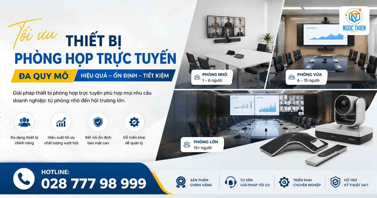 Tối ưu thiết bị phòng họp trực tuyến đa quy mô