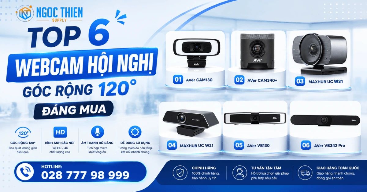Top 6 webcam hội nghị góc rộng 120 độ đáng mua