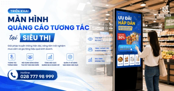 Triển khai màn hình quảng cáo tương tác tại siêu thị
