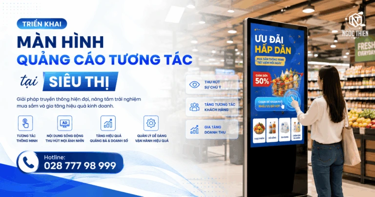 Triển khai màn hình quảng cáo tương tác tại siêu thị