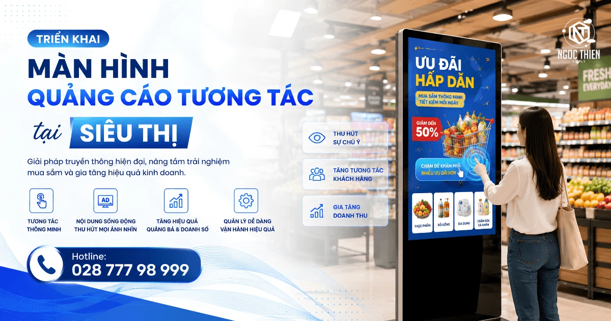 Triển khai màn hình quảng cáo tương tác tại siêu thị