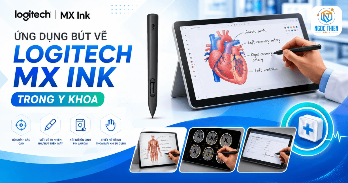 Ứng dụng bút vẽ Logitech MX Ink trong y khoa