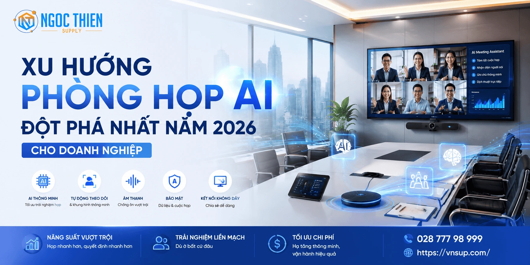 Xu hướng phòng họp AI đột phá nhất năm 2026 cho doanh nghiệp