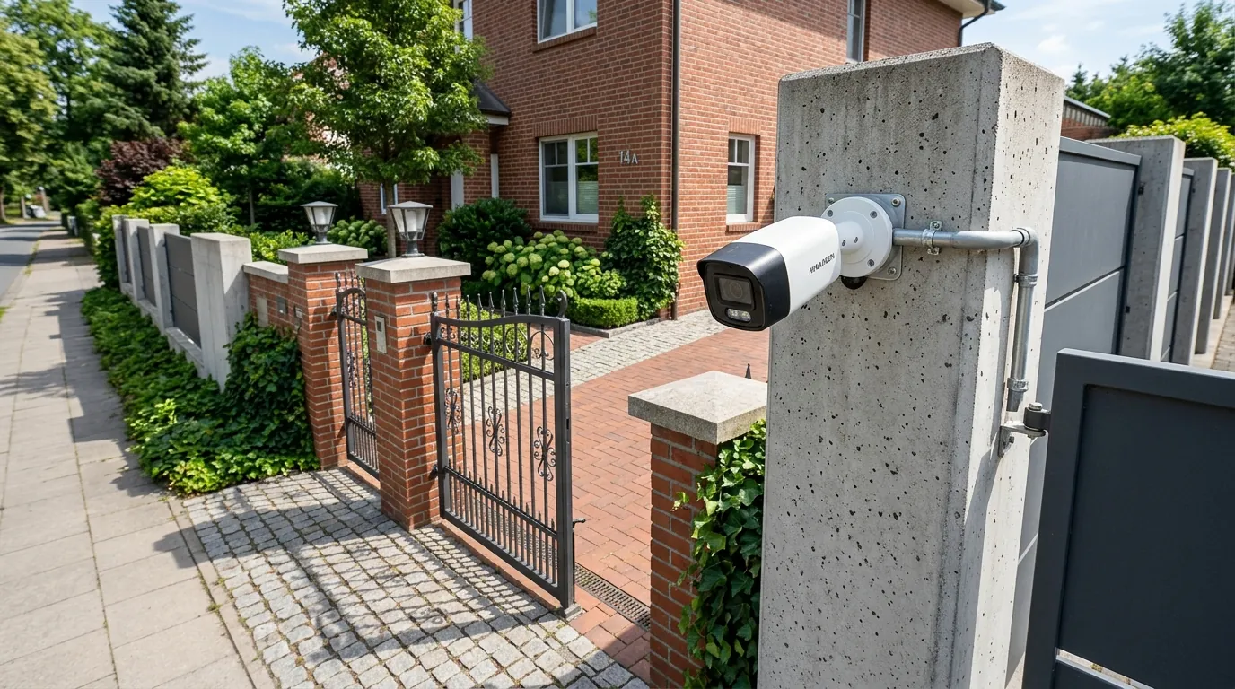 Lắp camera IP ngoài trời chống nước tại khu vực cổng chính tòa nhà