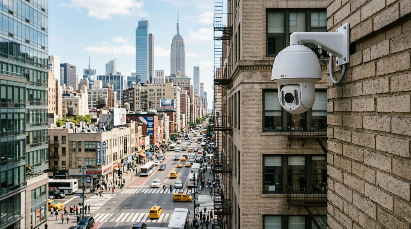 Lắp đặt camera IP ngoài trời chống nước tại góc tường trên cao