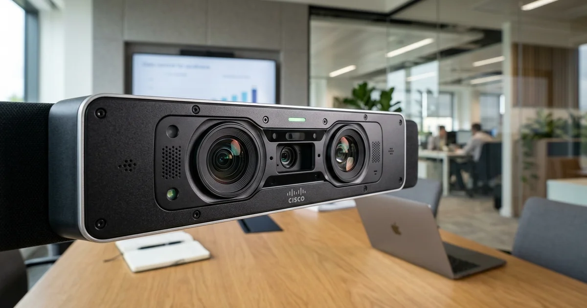 Hệ thống camera AI của Cisco Room Bar Pro cận cảnh