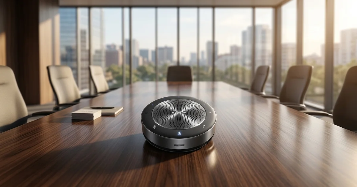 Loa hội nghị Maxhub BM21 chính hãng đặt trên bàn họp