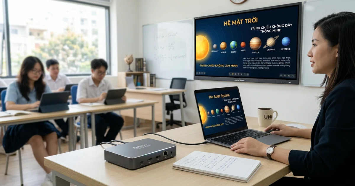 Thiết bị Astros Station trình chiếu không dây thông minh trong lớp học