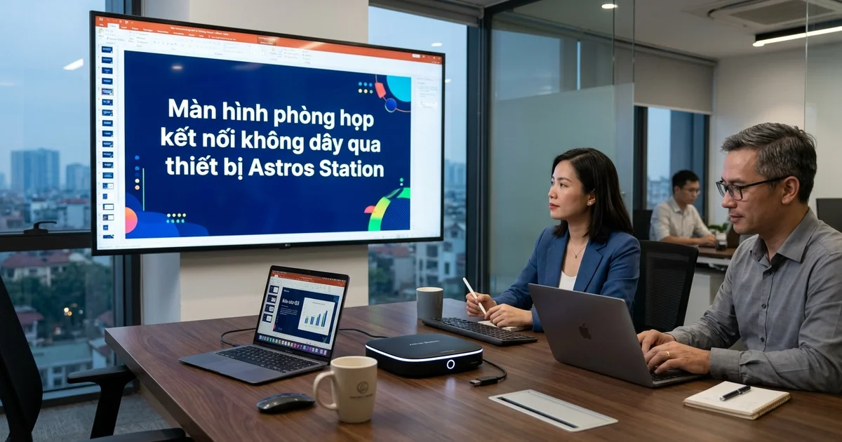 Màn hình phòng họp kết nối không dây qua thiết bị Astros Station