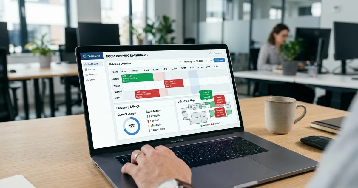 Giao diện Dashboard quản lý phòng họp và thiết bị thời gian thực. Ngọc Thiên cung cấp thiết bị hội nghị truyền hình, hệ thống phòng họp, lớp học thông minh chính hãng.