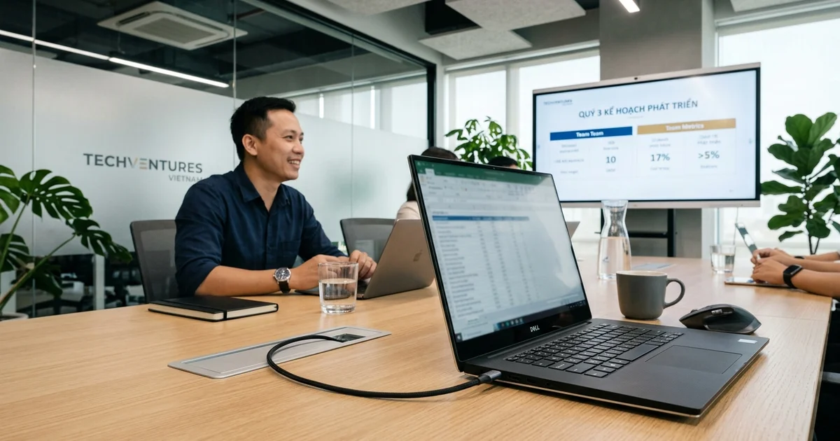 Không gian phòng họp BYOD hiện đại sử dụng kết nối USB-C đơn cáp