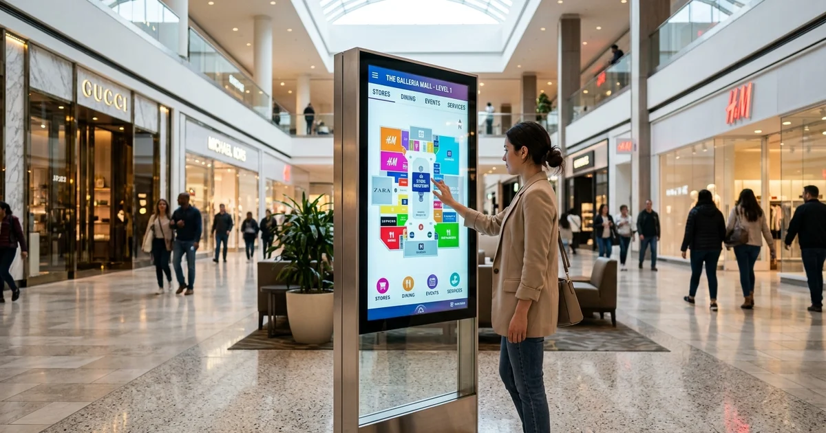 Ngọc Thiên cung cấp Màn hình Kiosk tương tác dạng đứng tại sảnh siêu thị