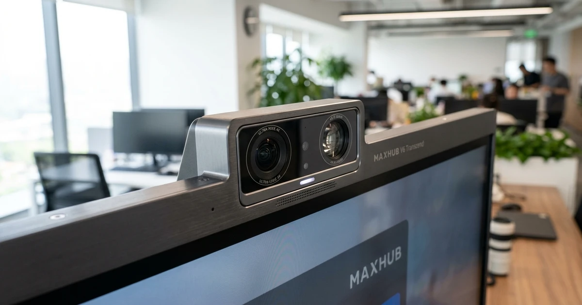 hệ thống camera kép thông minh tích hợp trên viền màn hình tương tác Maxhub V6 Transcend