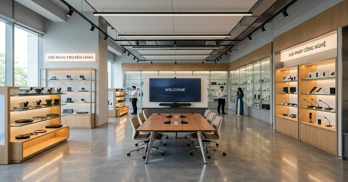 showroom Ngọc Thiên cung cấp thiết bị hội nghị truyền hình hệ thống phòng họp chính hãng