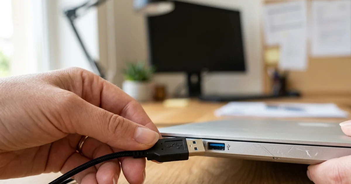 Cắm lại giắc kết nối USB để xử lý lỗi tai nghe không nhận micro trên máy tính