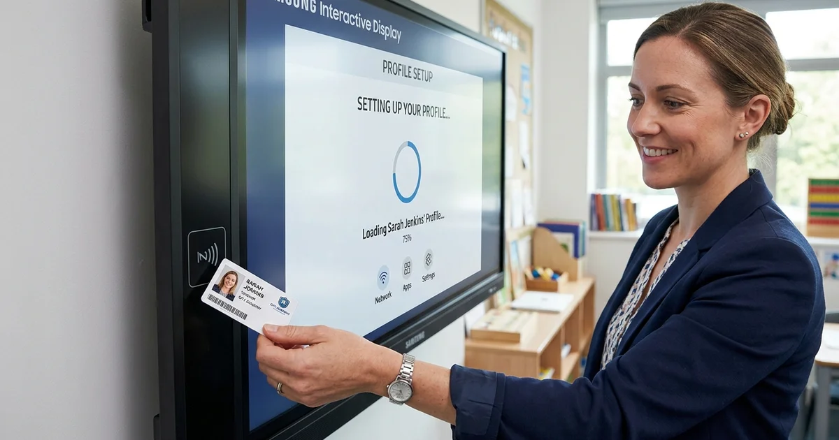 Đăng nhập thẻ NFC trên màn hình tương tác Samsung thế hệ mới