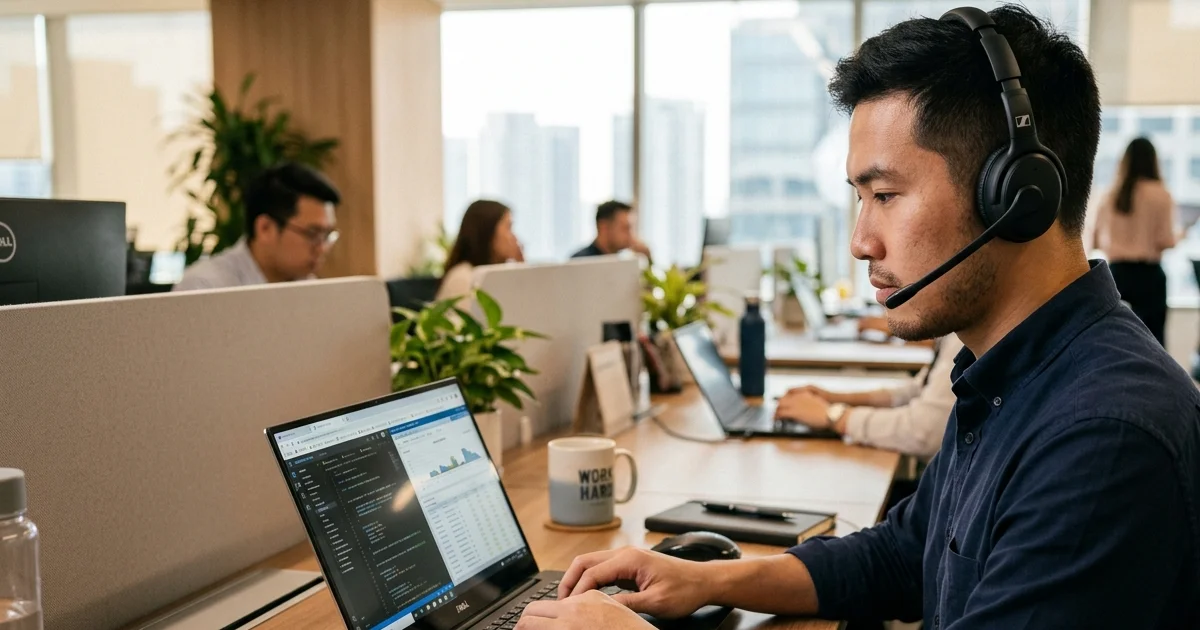 Trải nghiệm đeo đàm thoại thực tế tai nghe Epos Sennheiser Adapt 200 tại văn phòng