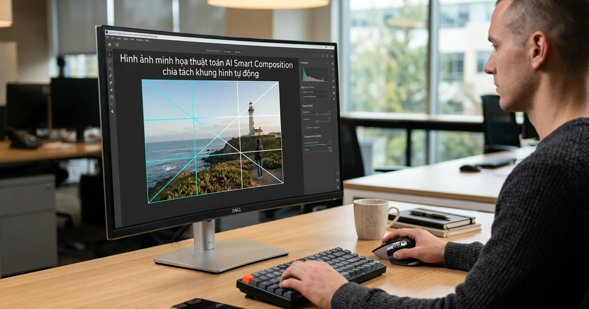 Hình ảnh minh họa thuật toán AI Smart Composition chia tách khung hình tự động