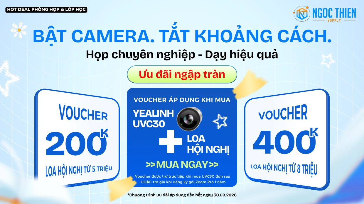 Khuyến mãi khi mua Yealink UVC30 và loa hội nghị tại Ngọc Thiên