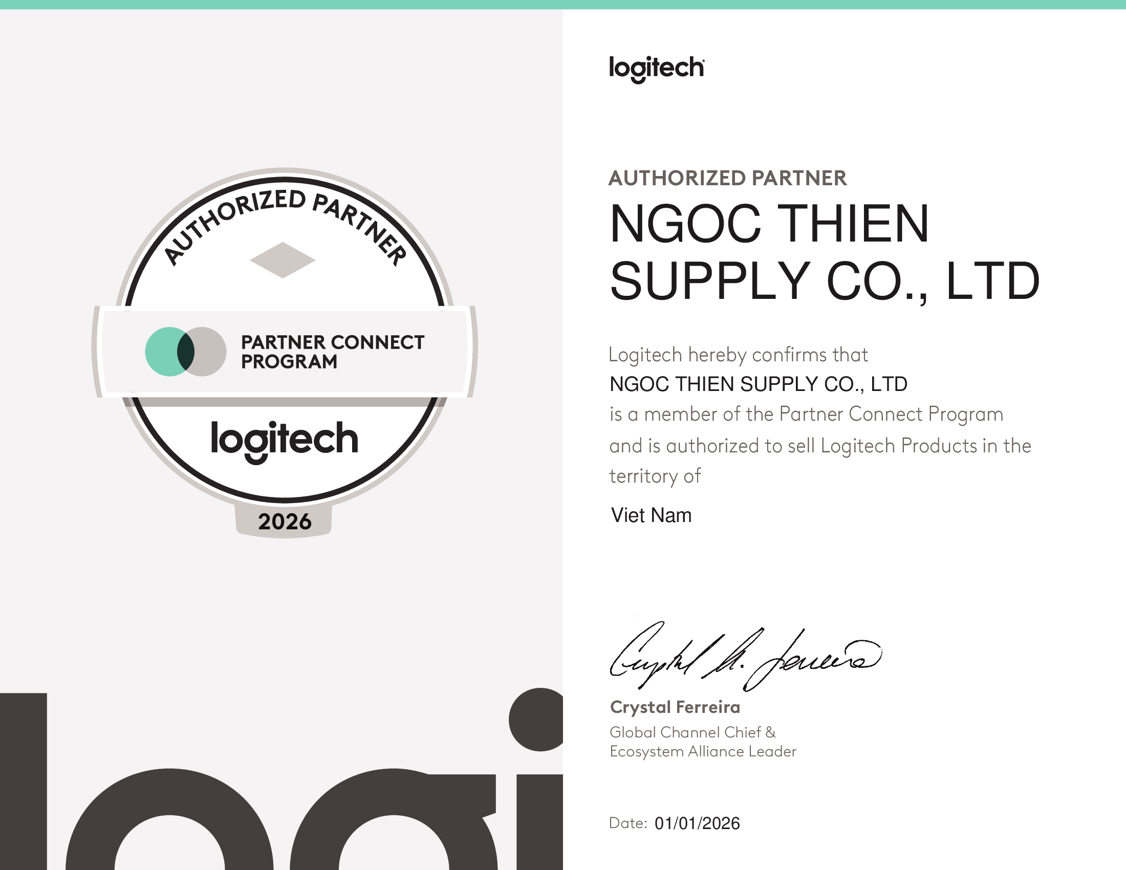 Ngọc Thiên đối tác ủy quyền Logitech 2026